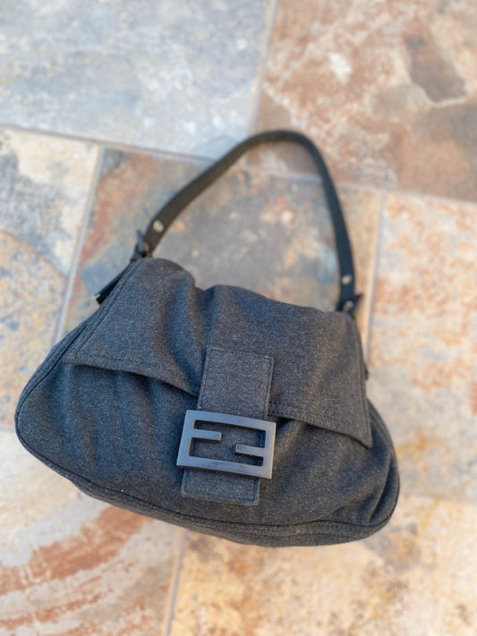 Fendi Wool Knit Mama Baguette Shoulder Bag