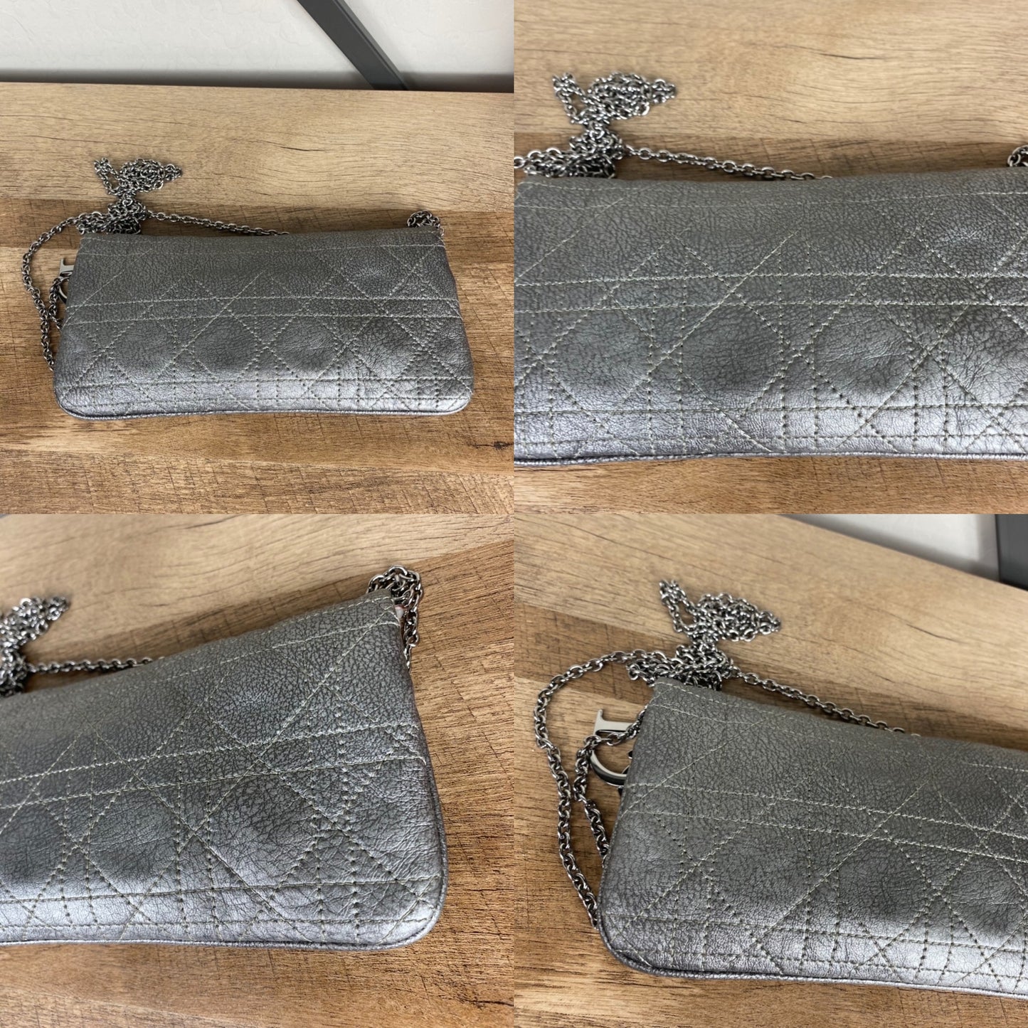 Christian Dior Lady Dior Cannage Chain Clutch Bag