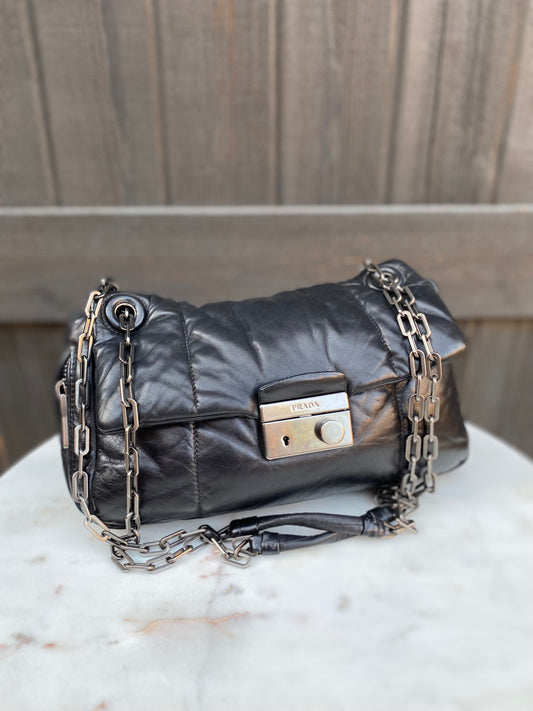 Prada Napa Leather Bomber Crossbody Bag