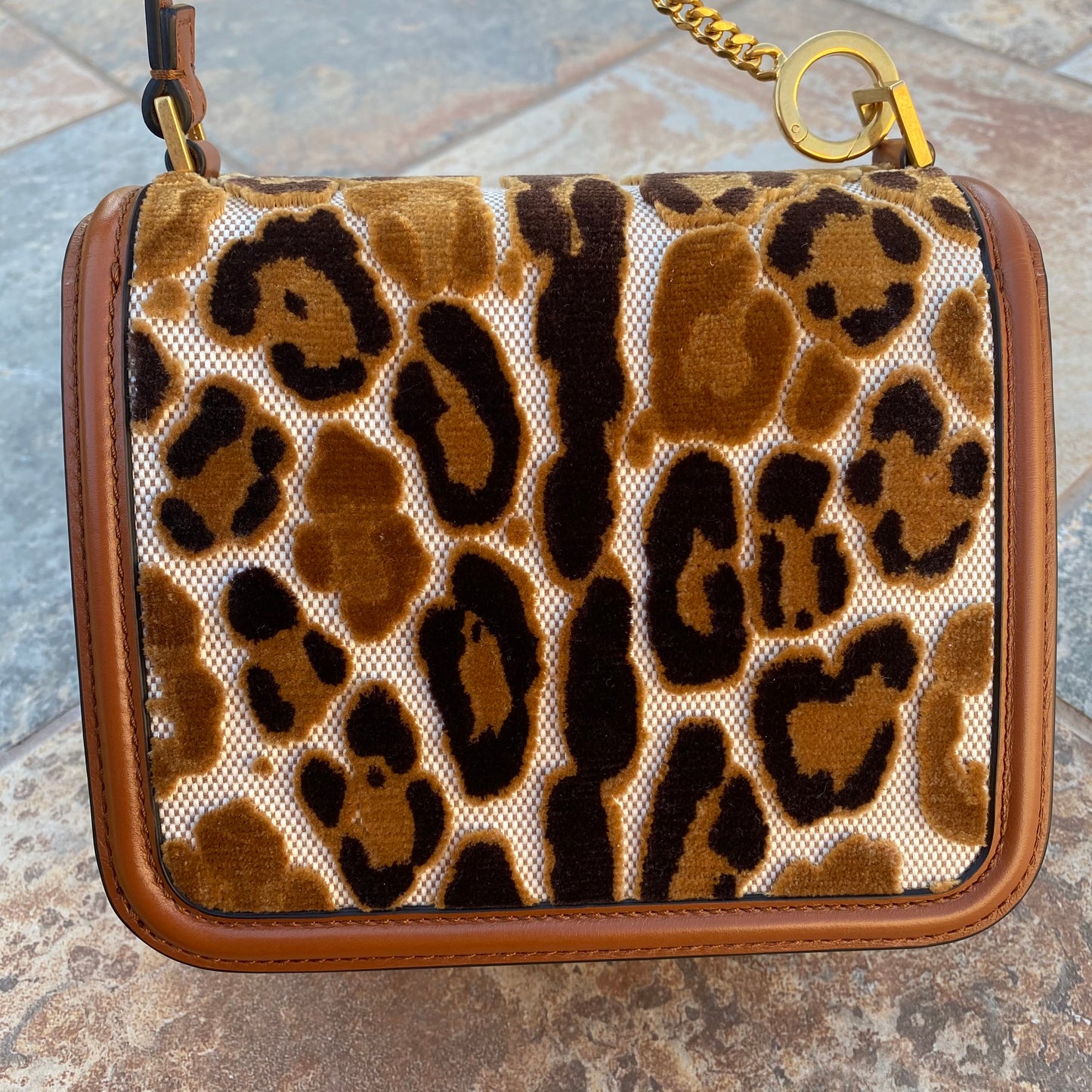 Valentino Garavani Small V-Sling Leopard Spot Shoulder Bag