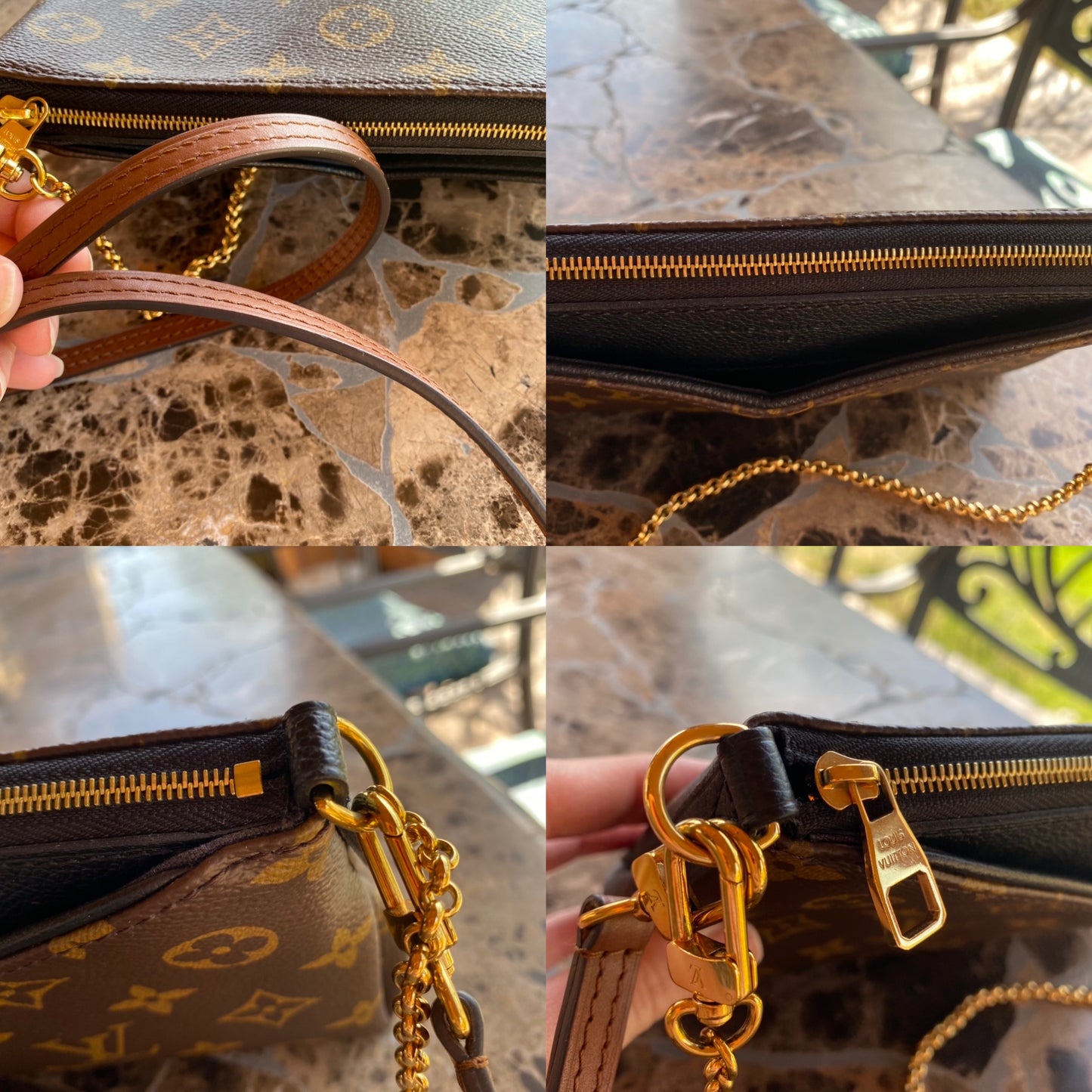 Louis Vuitton Monogram Pallas Clutch Crossbody