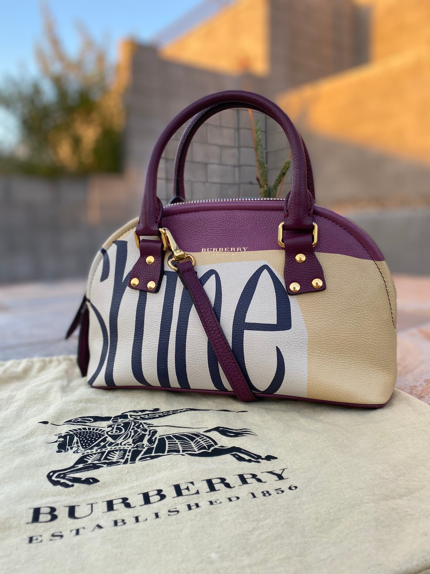 Burberry Prorsum Calfskin Rain or Shine Bloomsbury Satchel