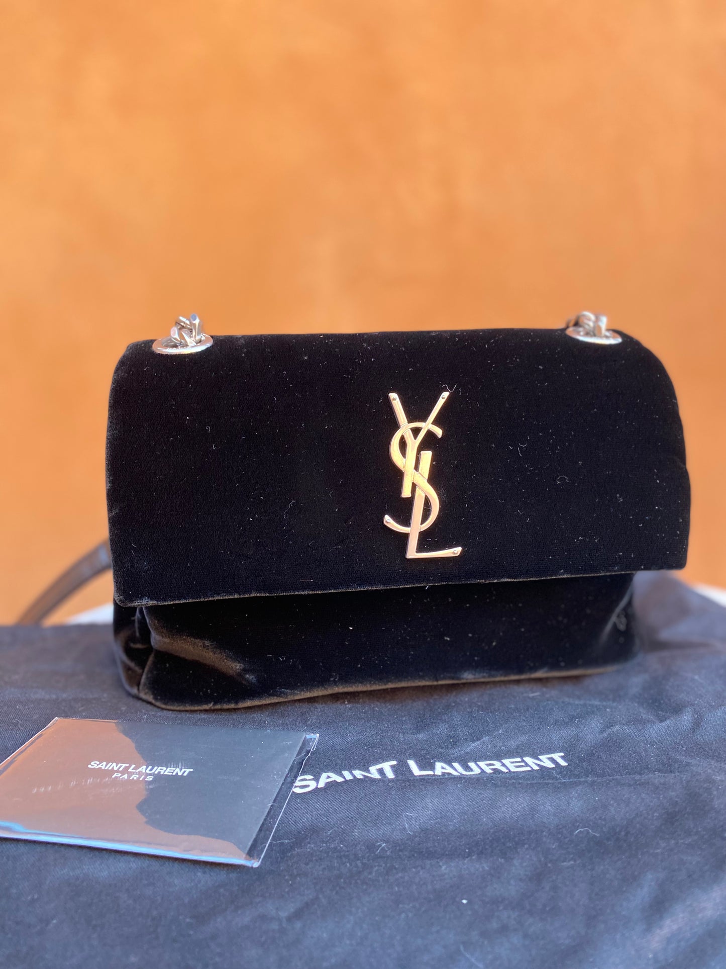Saint Laurent Velvet West Hollywood Shoulder Bag