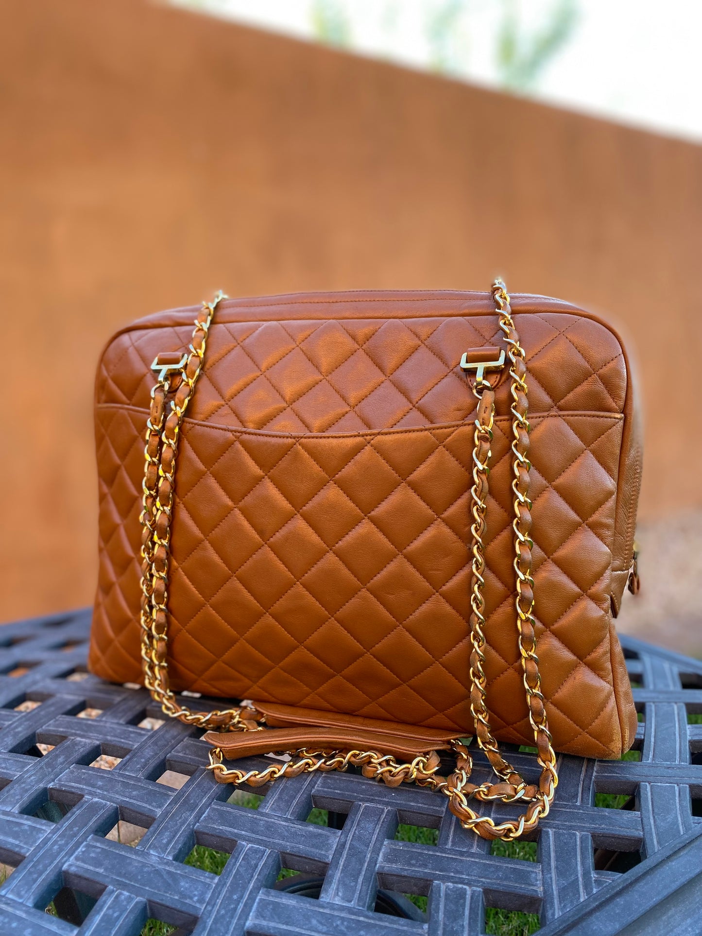 Chanel Vintage Quilted Chain Leather Shoulder Bag