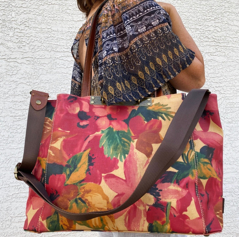Patricia Nash Silvi Patina Coated Canvas Spring Multi Tote
