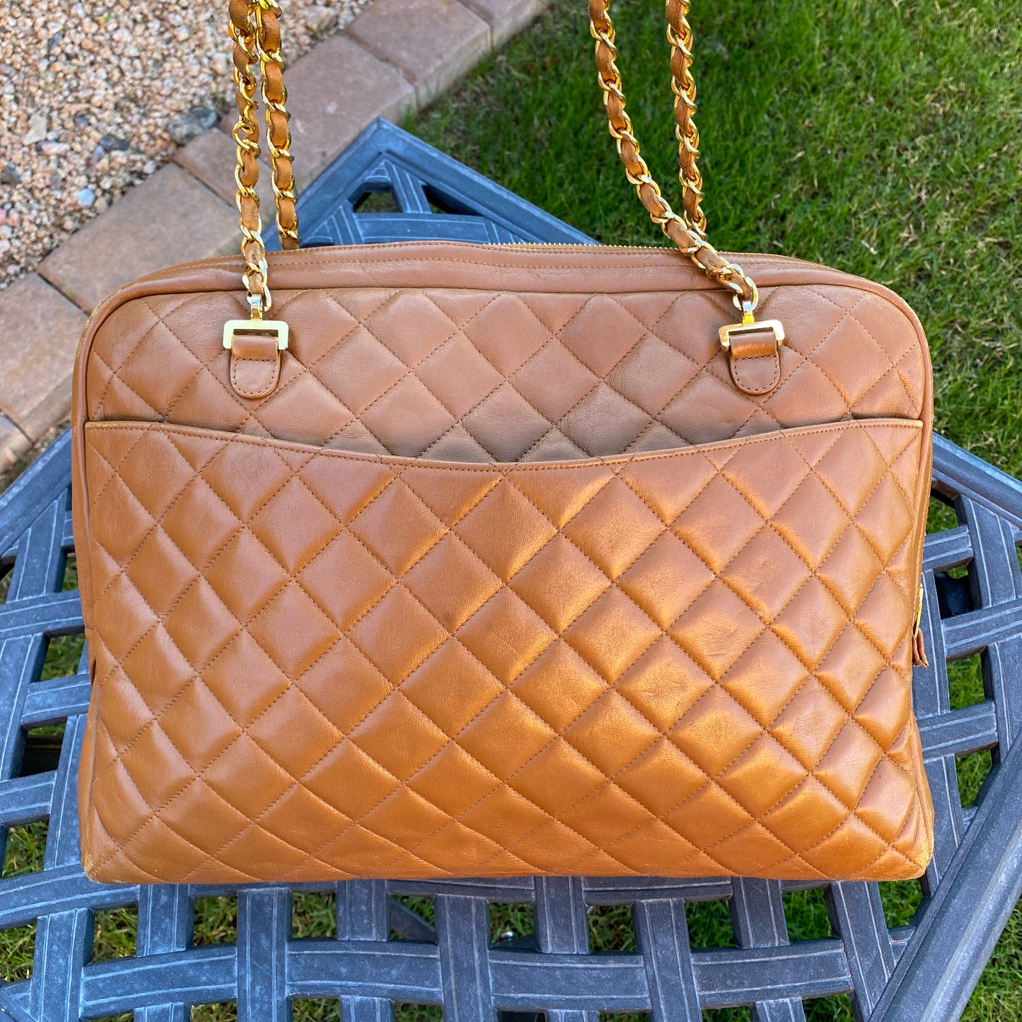 Chanel Vintage Quilted Chain Leather Shoulder Bag