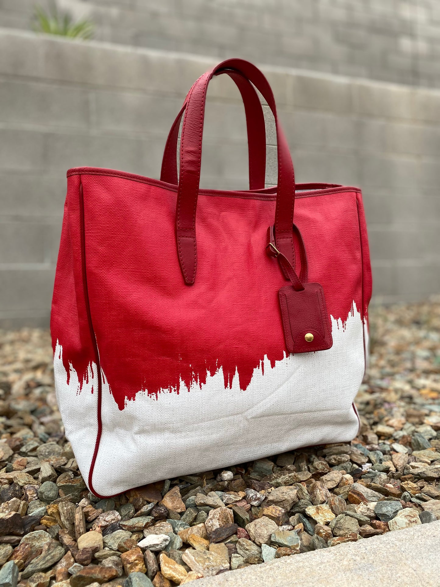 Yves Saint Laurent Raspail Cascade Canvas Tote Bag