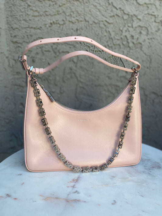 Givenchy Small Moon Cut Out Leather Hobo Bag