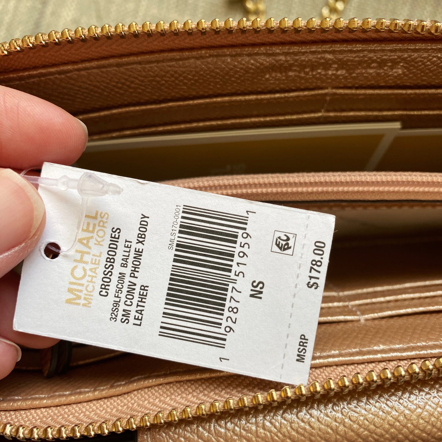 Michael Kors Gold Wallet on Chain Shoulder Bag