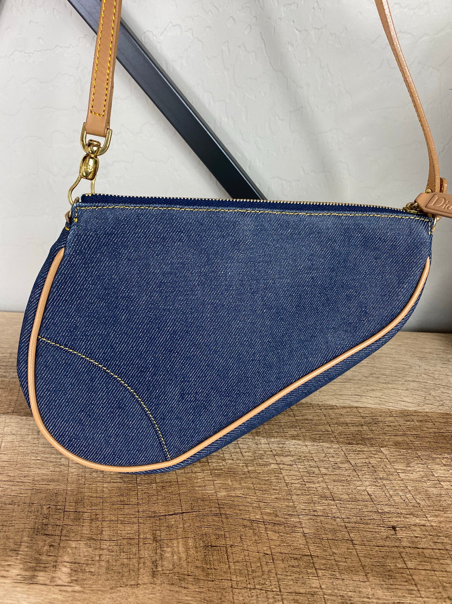 Dior Vintage Denim Saddle Mini Pochette