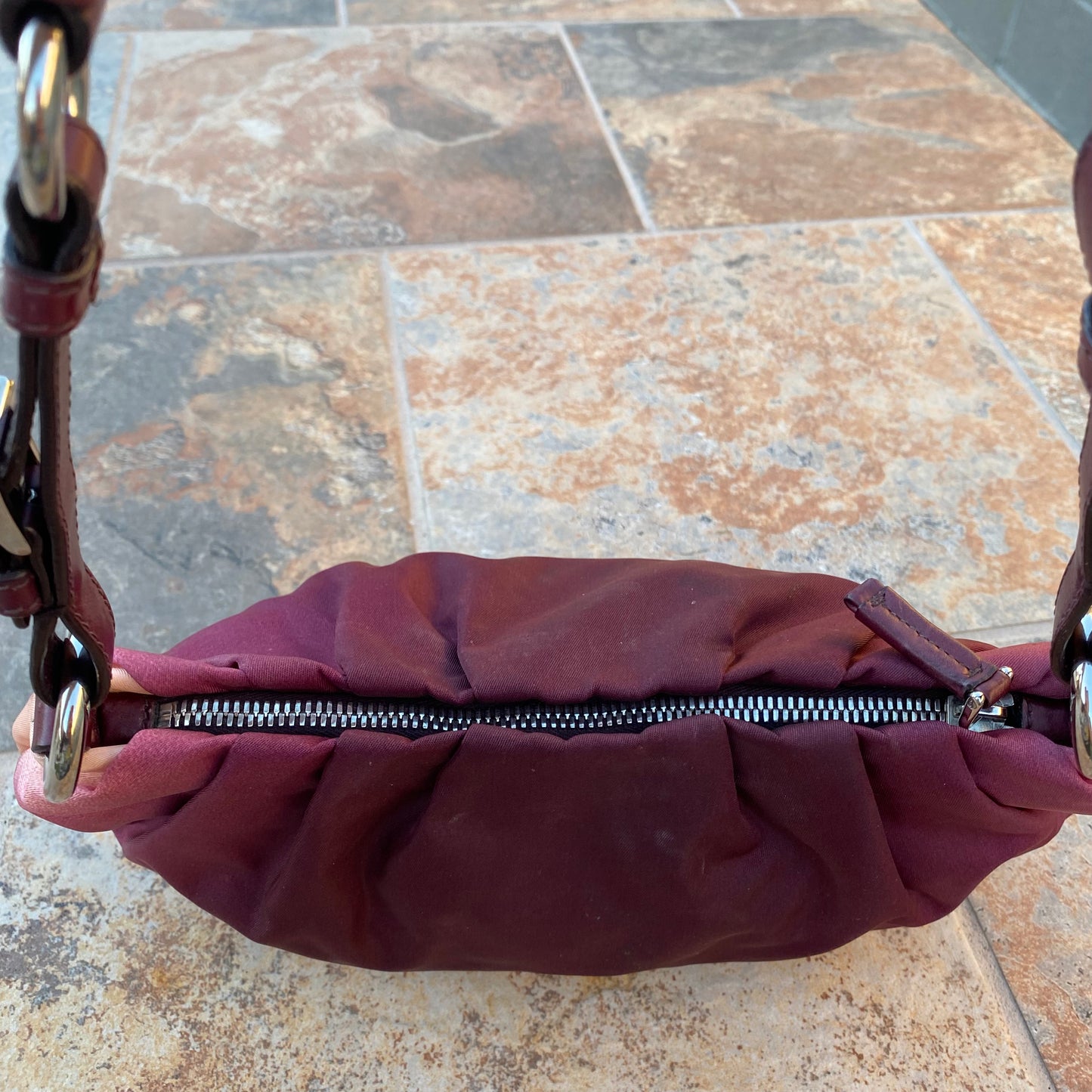 Prada Nylon Pleated Tessuto Ombre Handbag