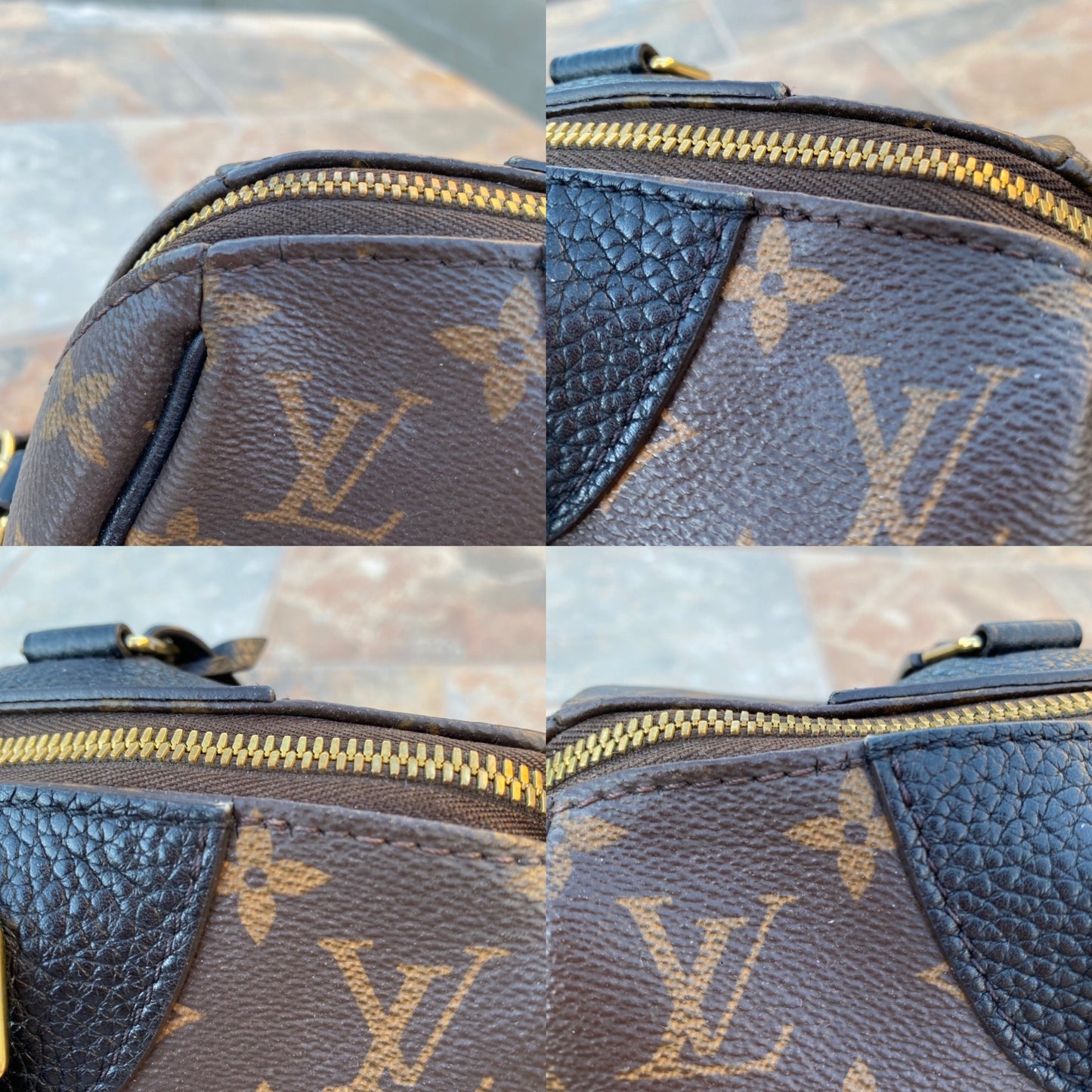 Louis Vuitton Leather and Monogram Canvas Retiro NM