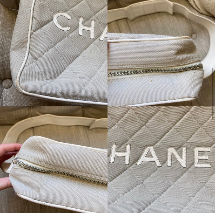 Chanel Quilted Canvas & Leather Monogram Bag