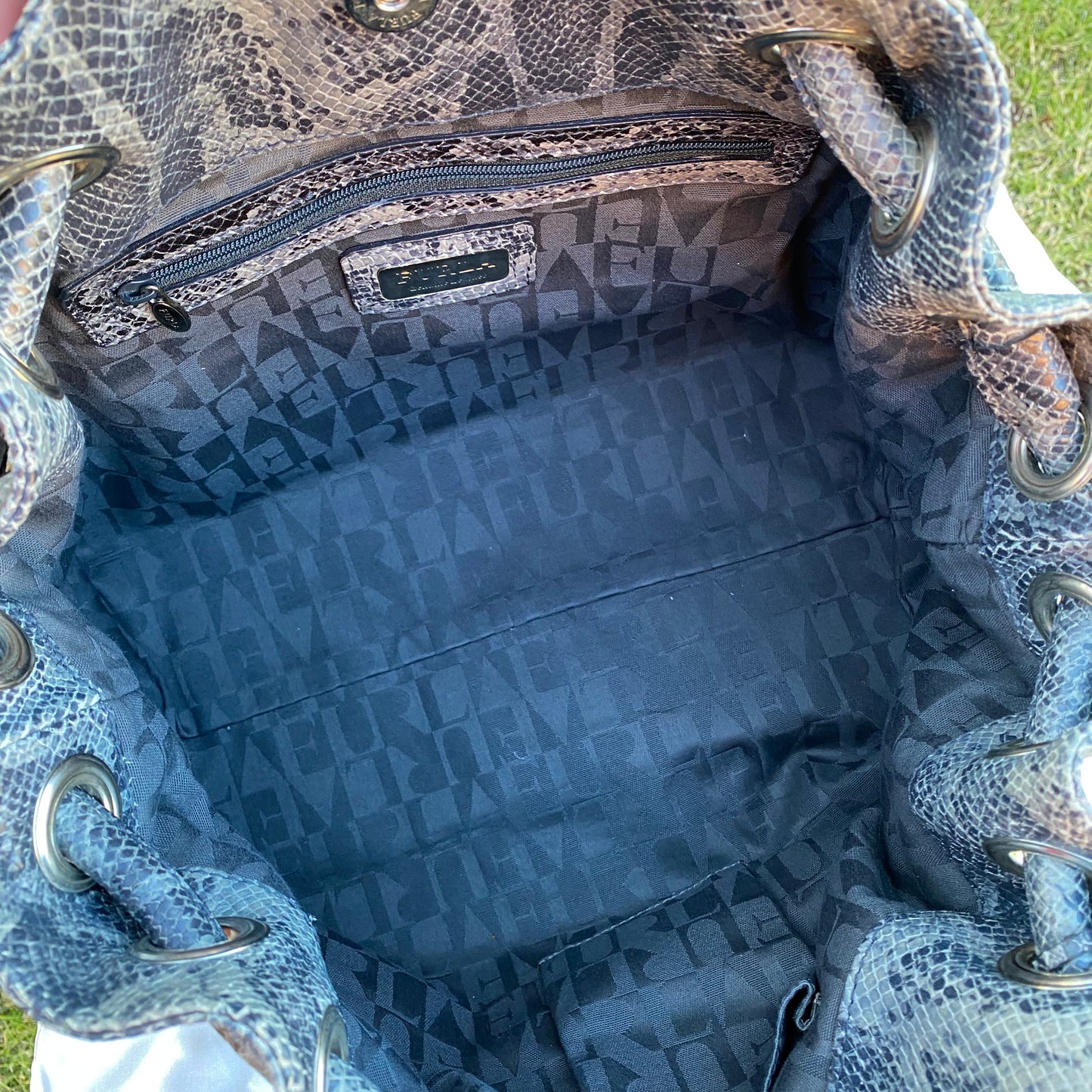 Furla Snakeskin Embossed Leather Bag