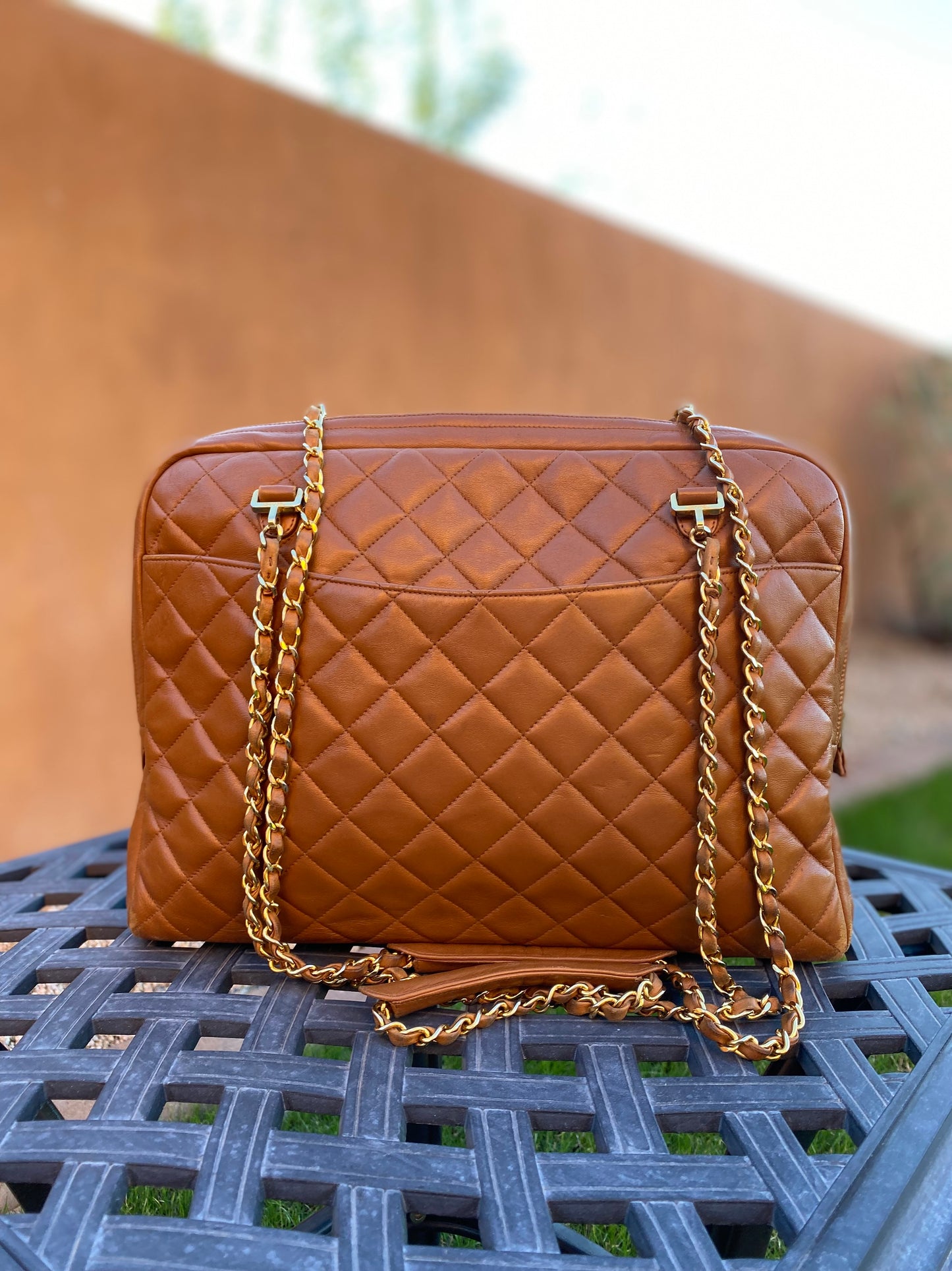 Chanel Vintage Quilted Chain Leather Shoulder Bag