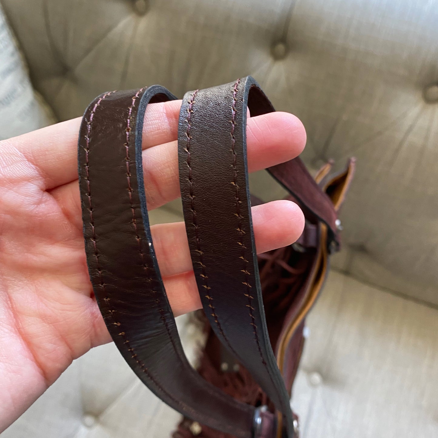 Patricia Nash Oil Burnished Suede Fringe Tote