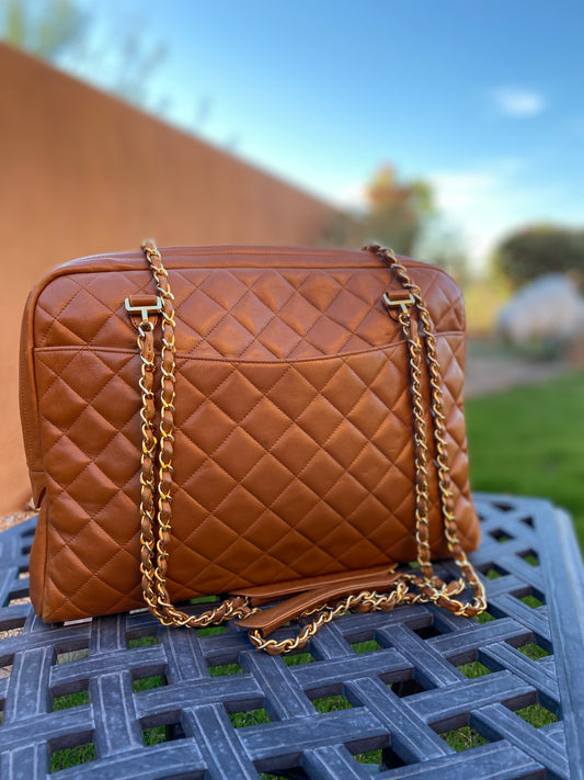 Chanel Vintage Quilted Chain Leather Shoulder Bag
