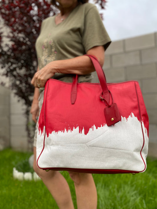 Yves Saint Laurent Raspail Cascade Canvas Tote Bag