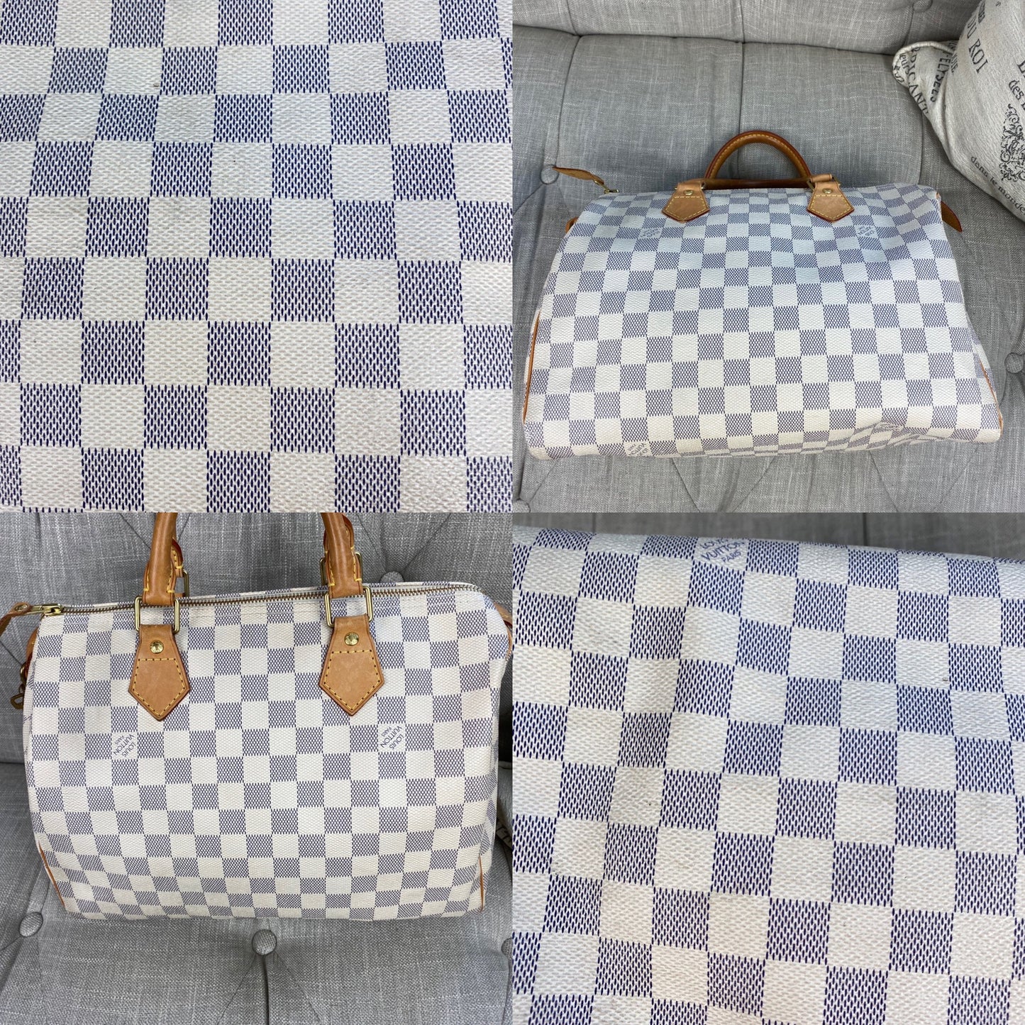 Louis Vuitton Azur Speedy 30 Satchel