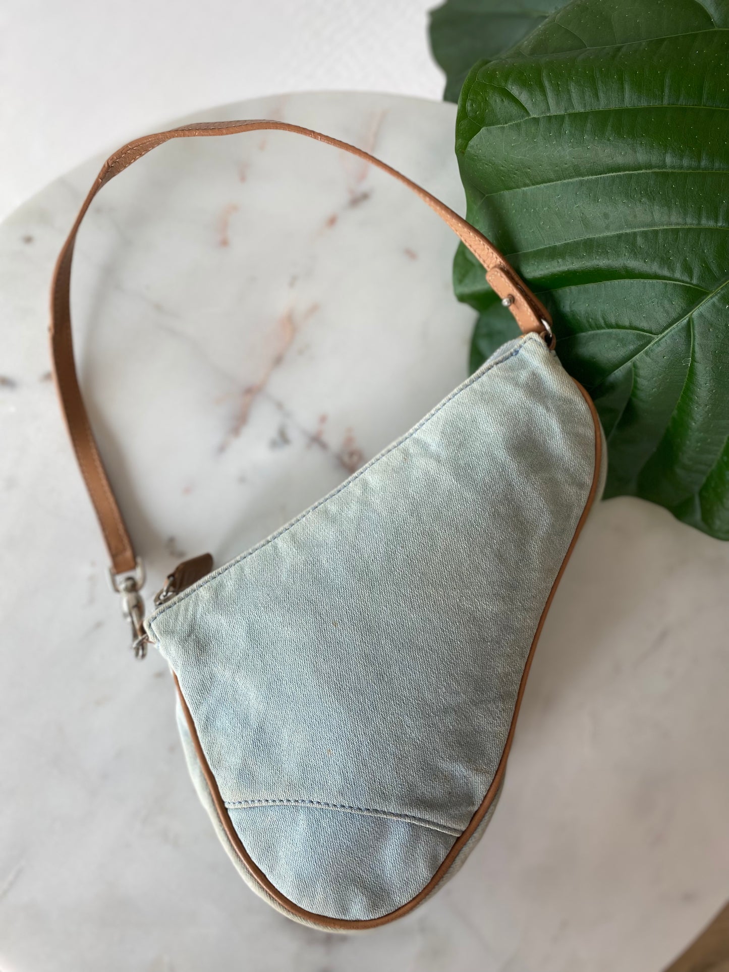 Dior Vintage Denim Saddle Pochette Bag