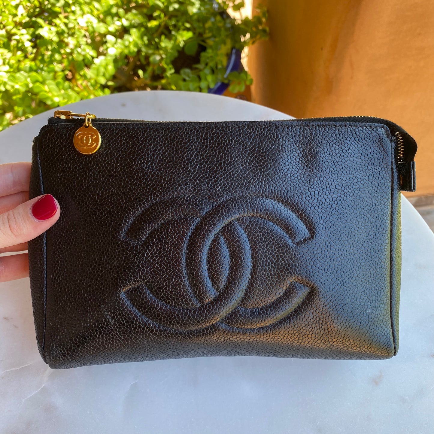 Chanel Caviar Timeless CC Cosmetic Pouch