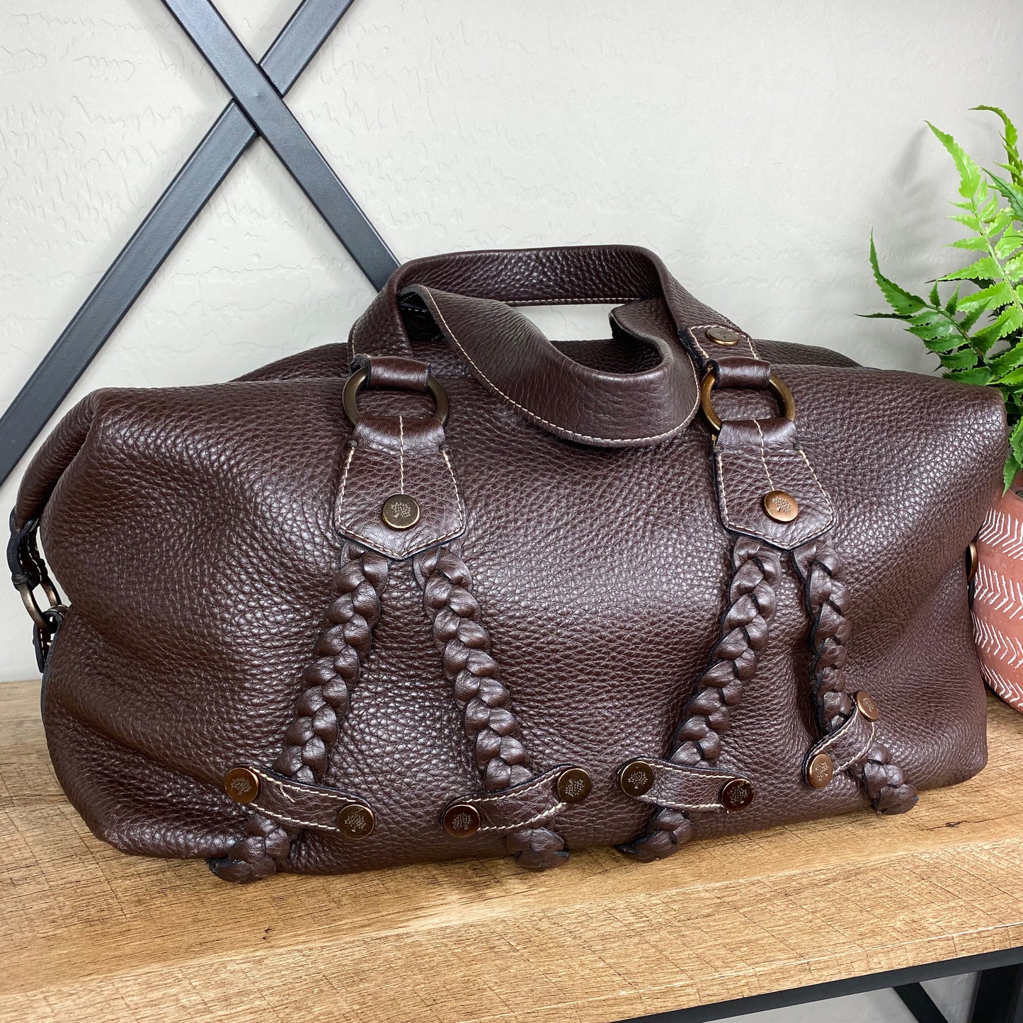 Mulberry Large Braided Leather Satchel