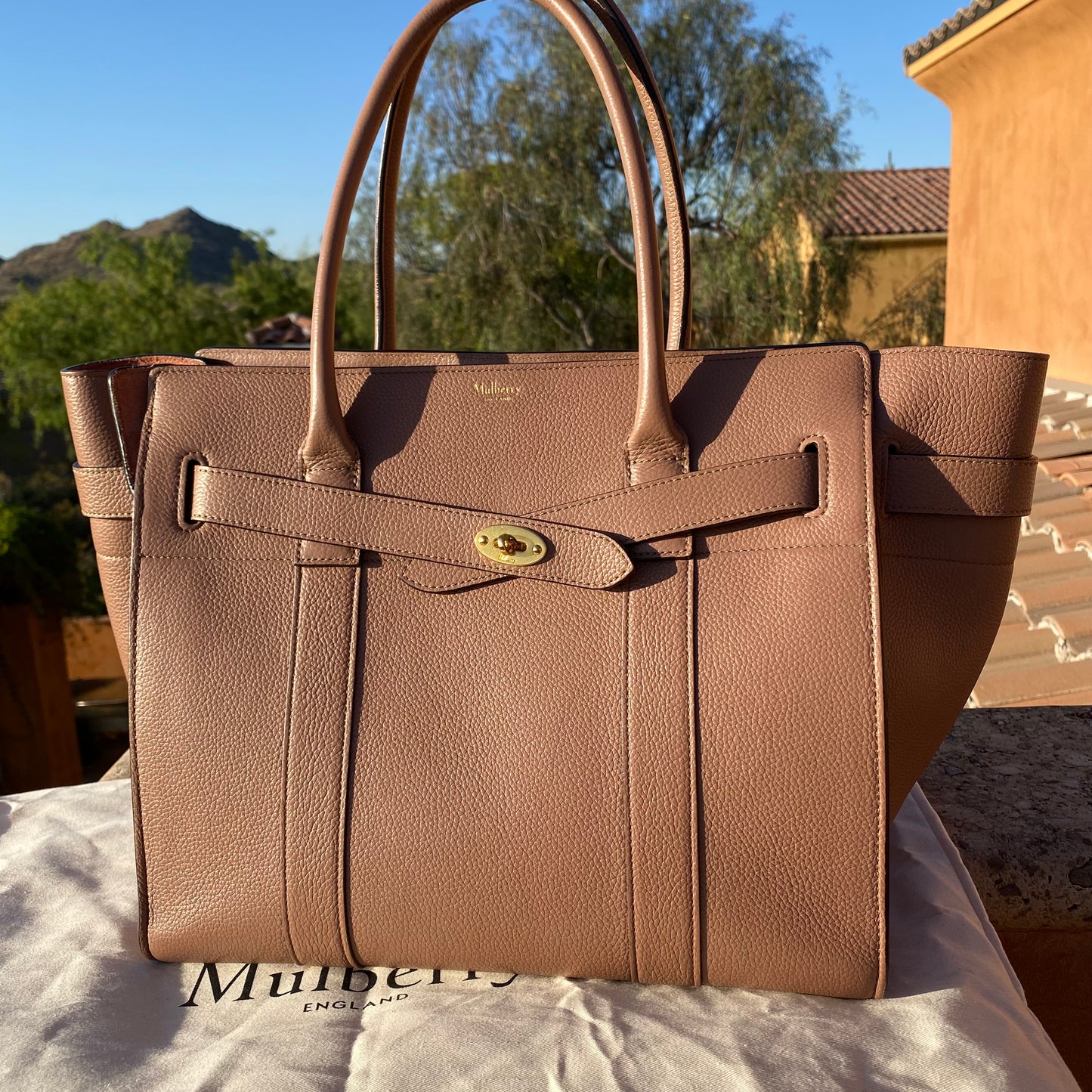 Mulberry Classic Grain Small Bayswater Zip Tote