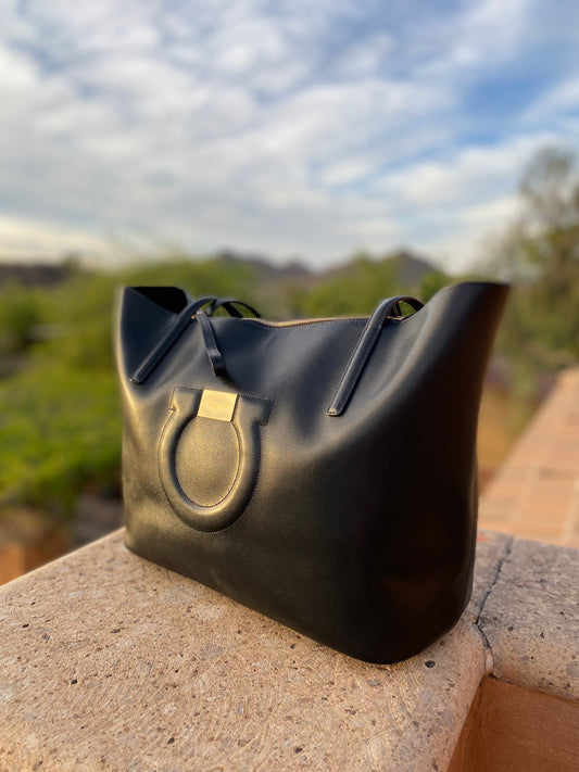 Salvatore Ferragamo Gancini Leather Tote