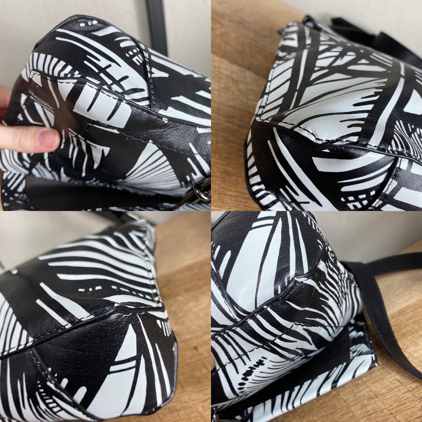 Elizabeth and James Lambskin Palm Leaf Crossbody Bag