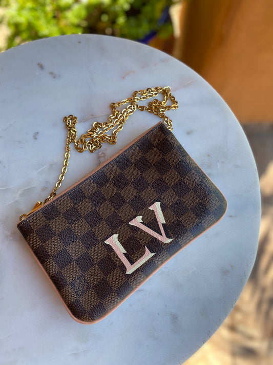 Louis Vuitton Damier Ebene Double Zip Pochette