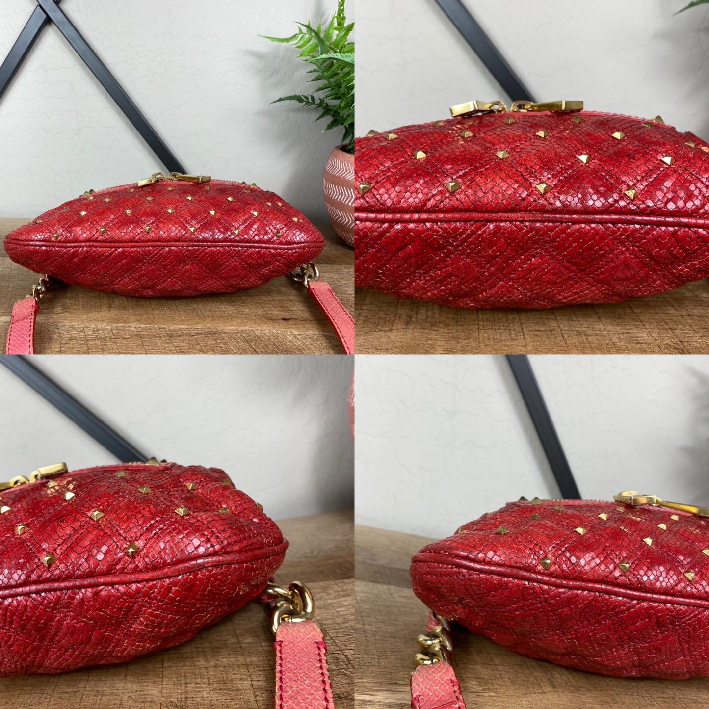Marc Jacobs Snakeskin Trimmed Quilted Little Stam