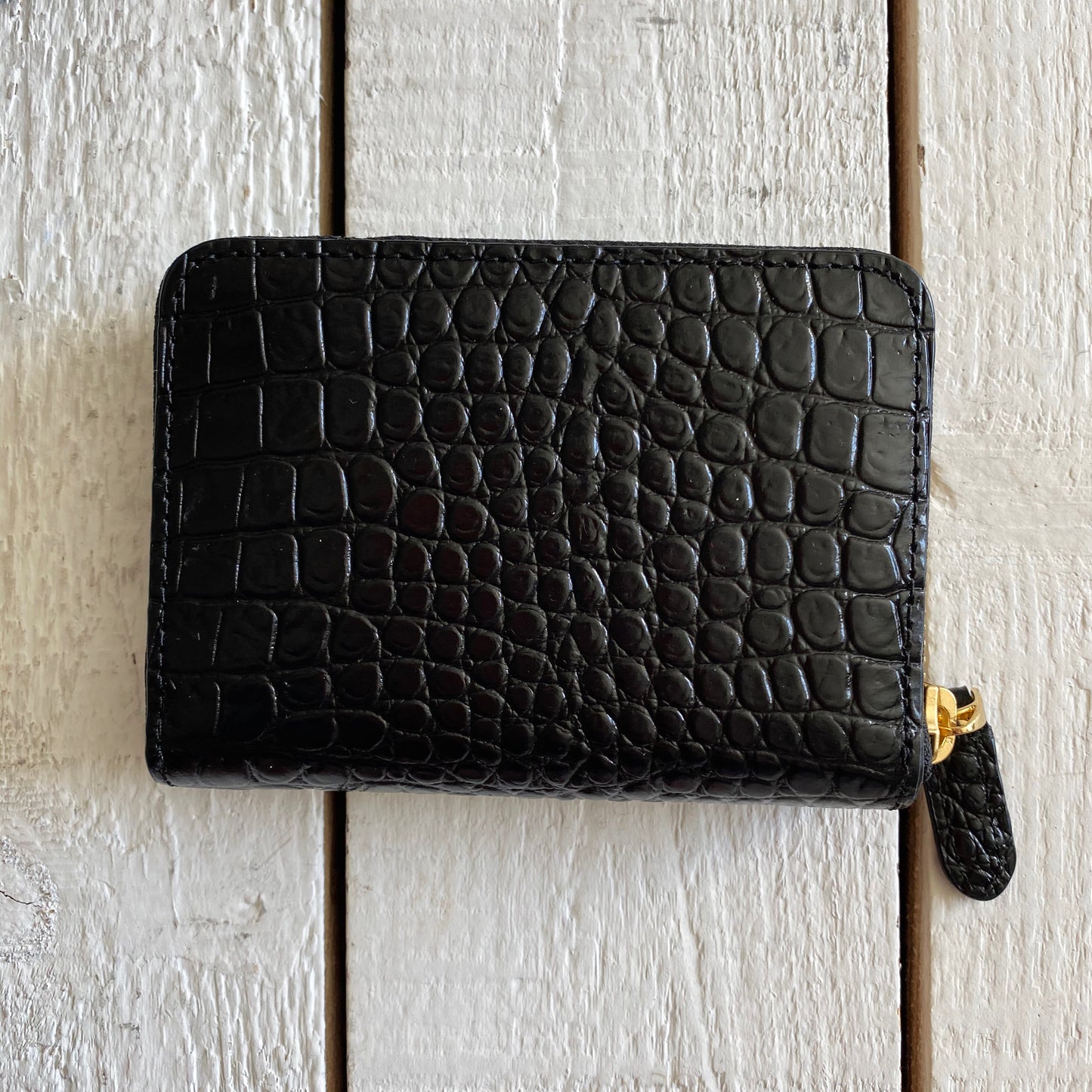 Ralph Lauren Zip Around Embossed Leather Wallet