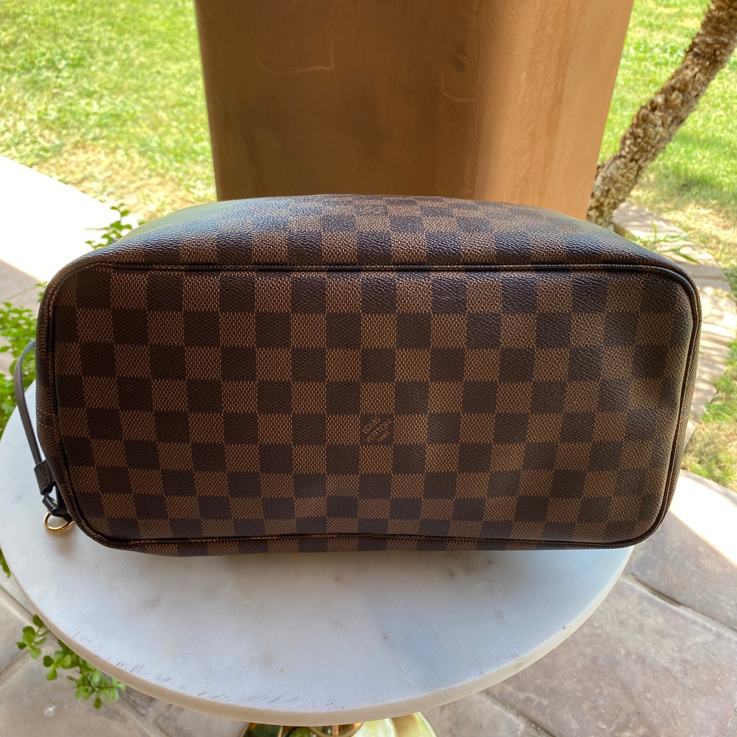Louis Vuitton Neverfull MM Damier Ebene Tote with Pouch