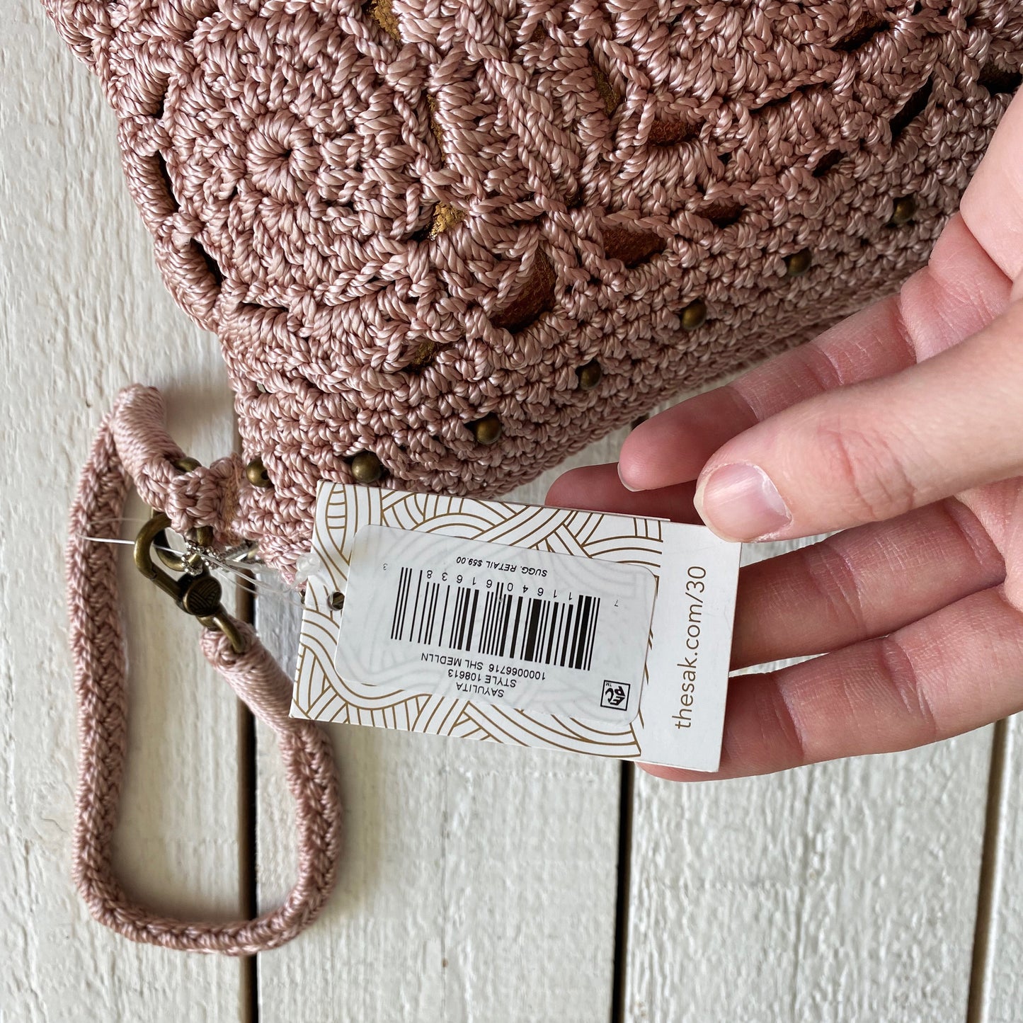 The Sak Crochet Wristlet Wallet Zipper Pouch