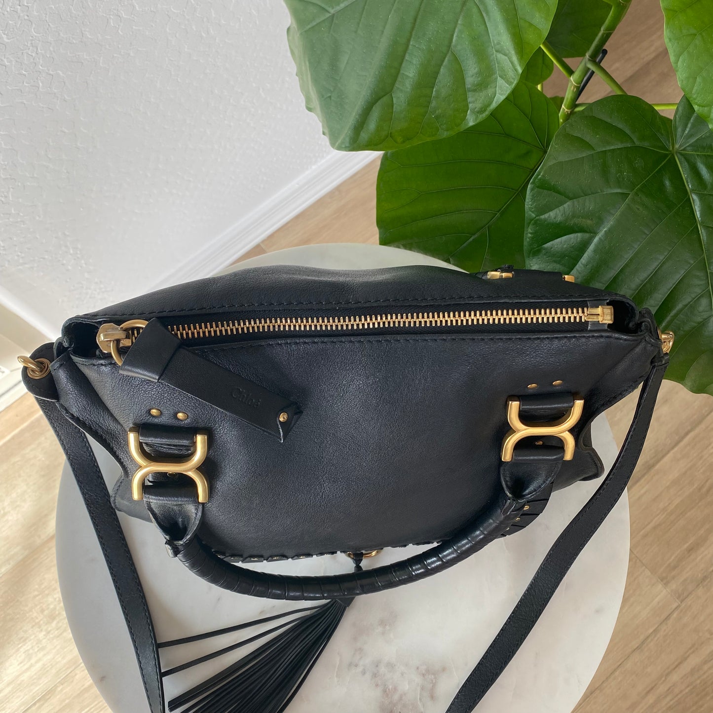 Chloé Medium Marcie Leather Tassel Shoulder Bag