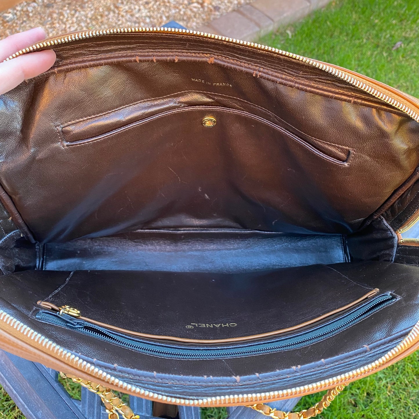 Chanel Vintage Quilted Chain Leather Shoulder Bag