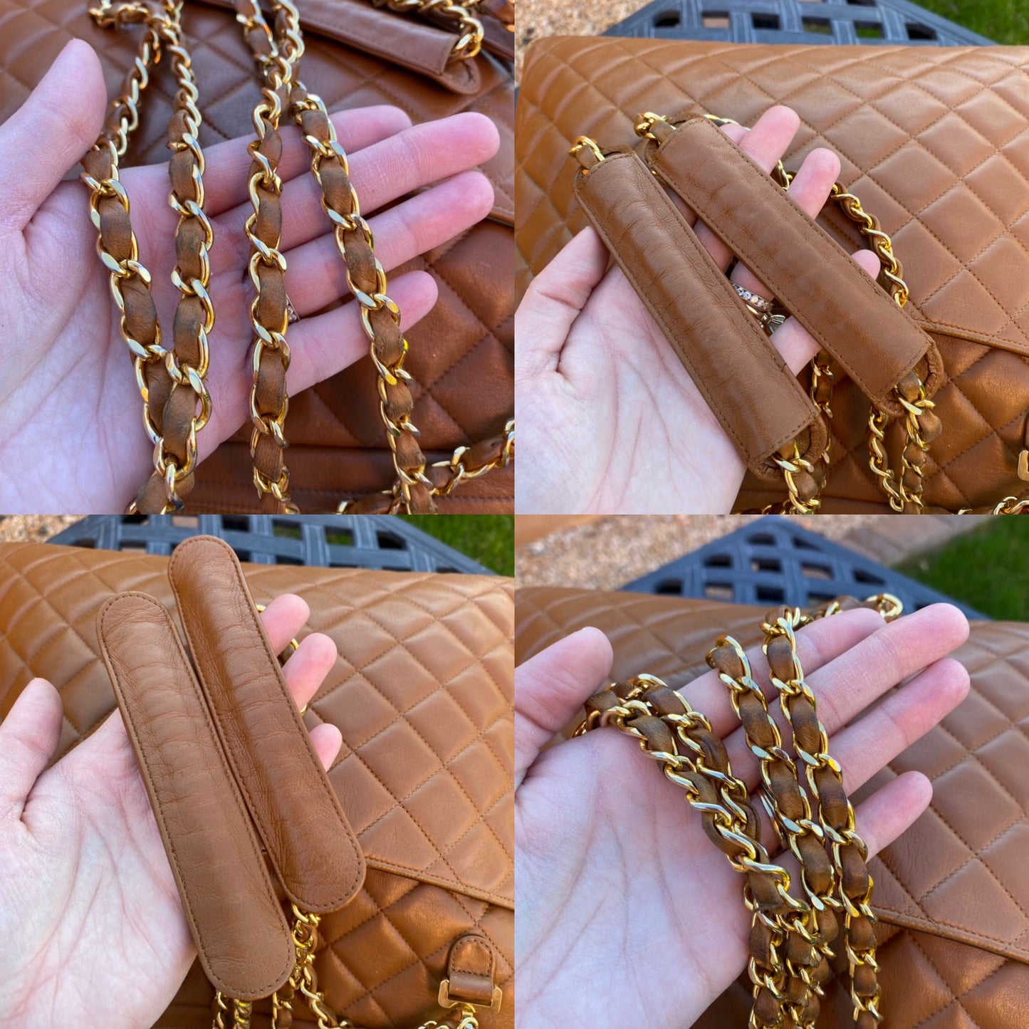 Chanel Vintage Quilted Chain Leather Shoulder Bag