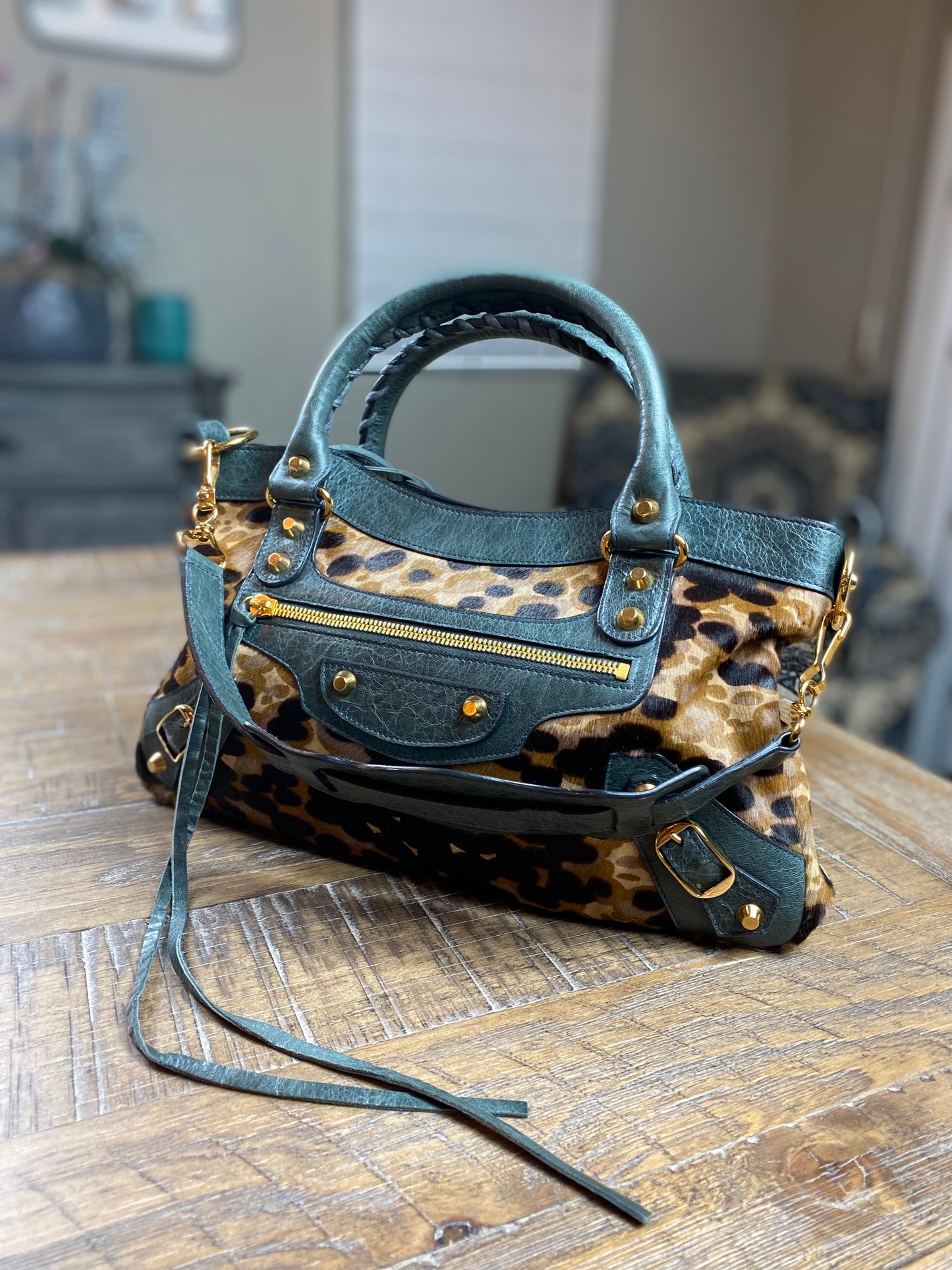Balenciaga Leopard Special Edition Motocross Bag