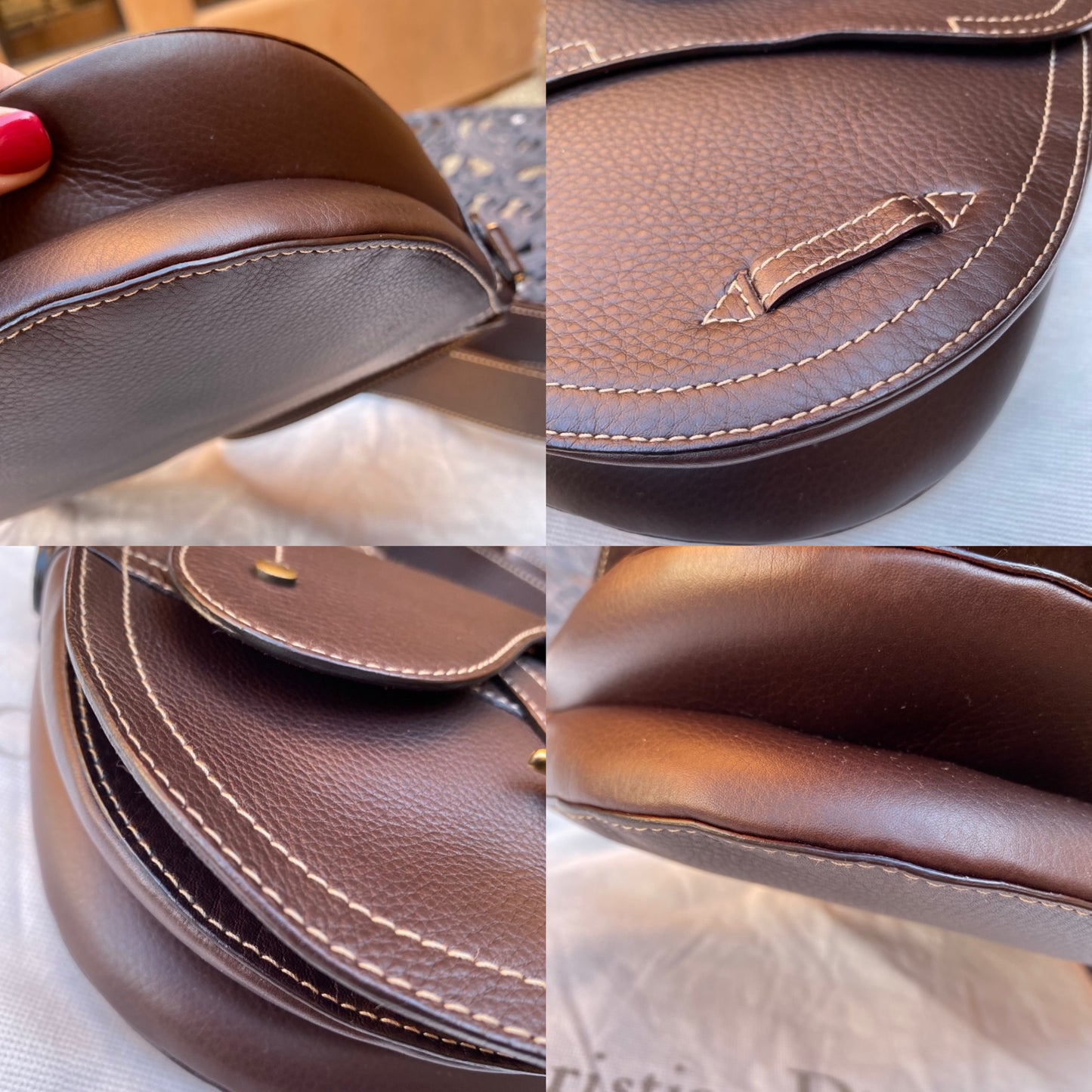 Dior Double Baudrier Vintage Leather Saddle Bag