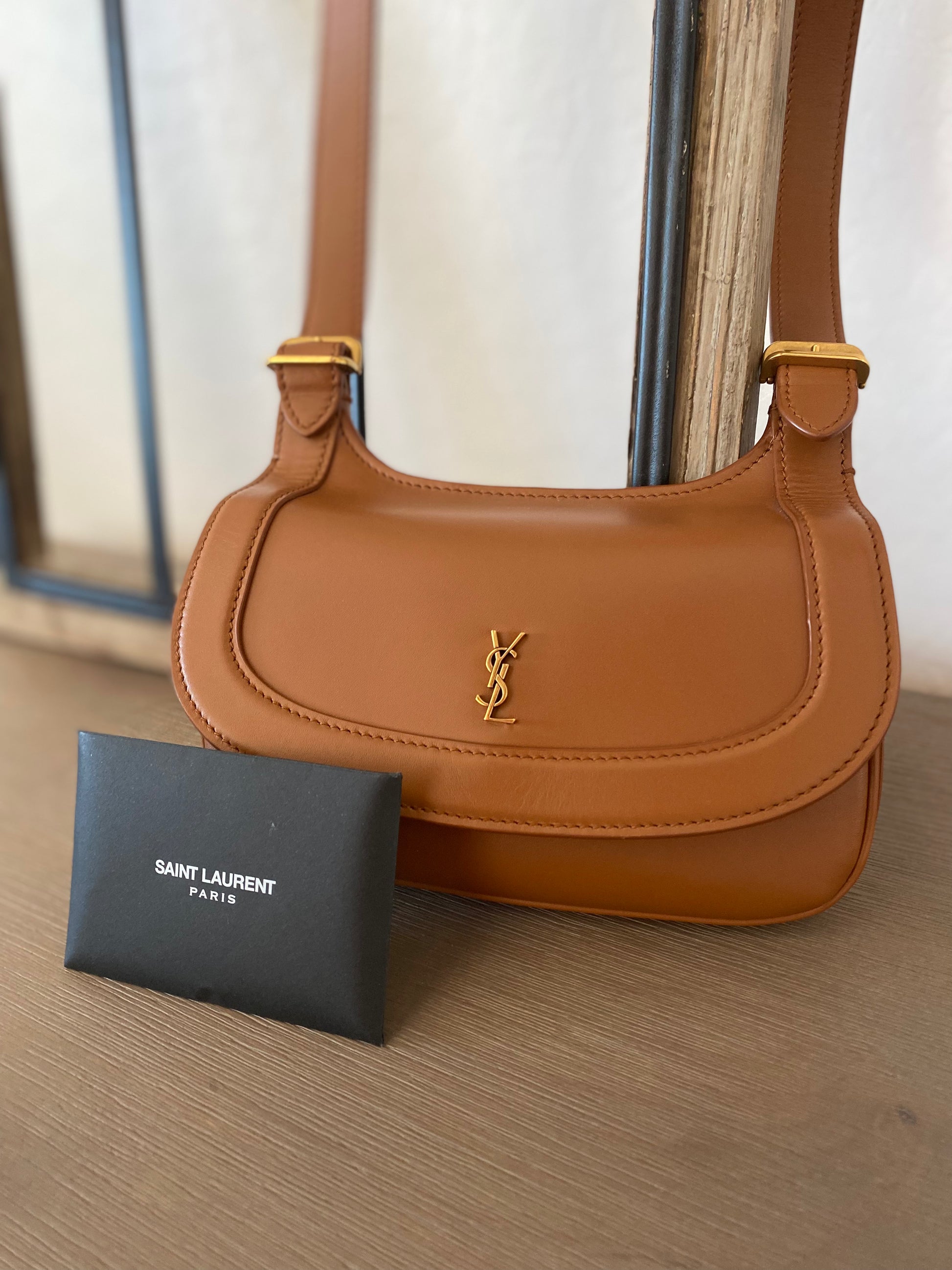 Shop Saint Laurent Small Charlie Leather Shoulder Bag