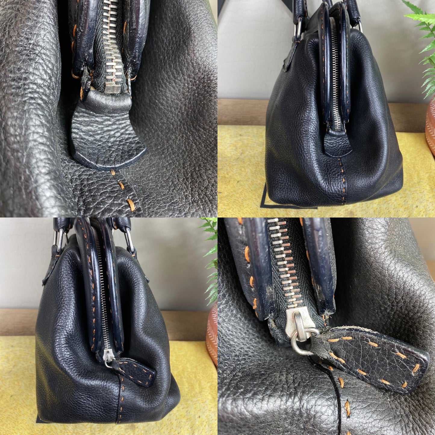 Fendi Selleria Leather Doctor Shoulder Bag Tote
