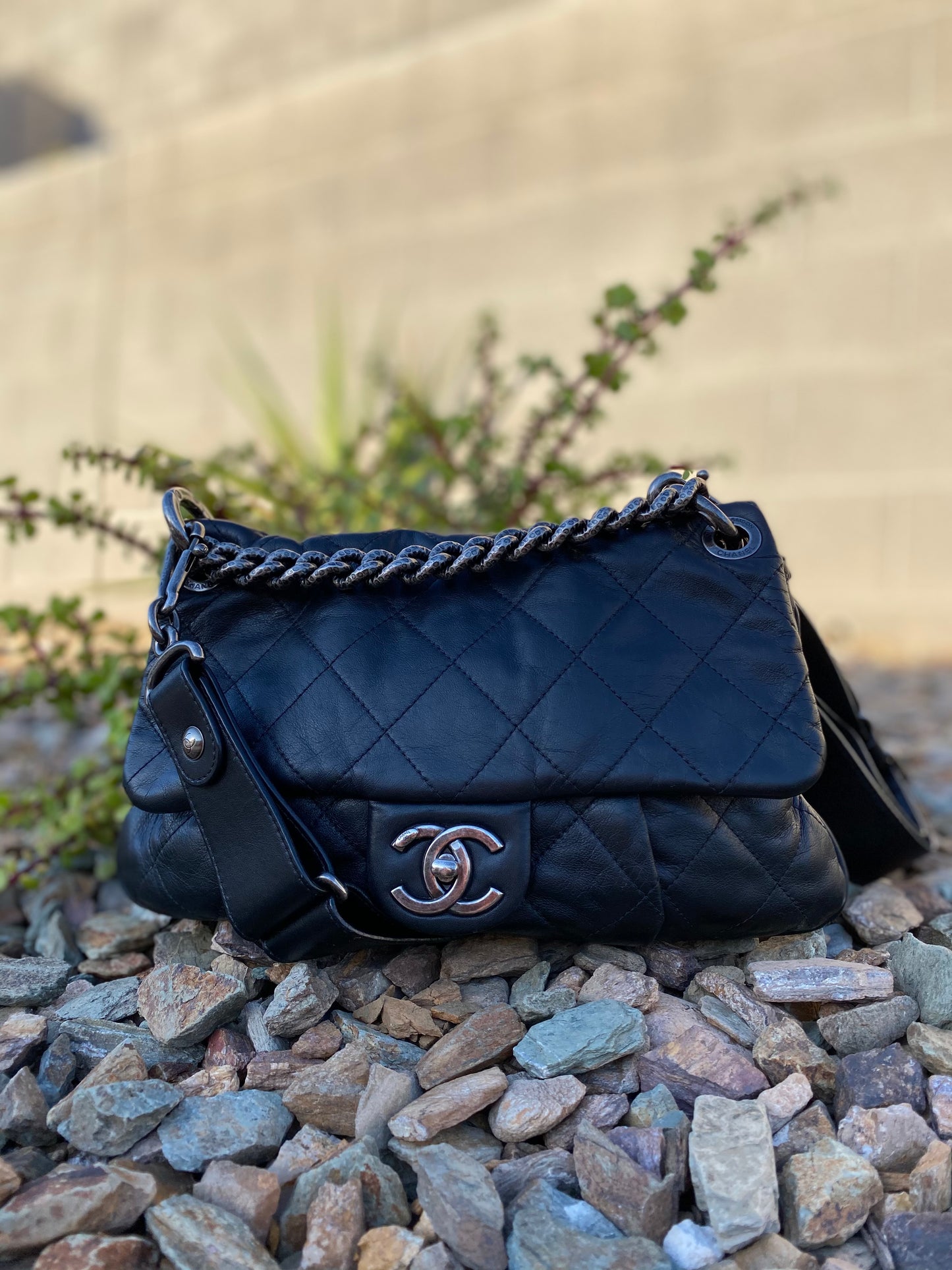Chanel Quilted Calfskin Leather Coco Pleats Bag