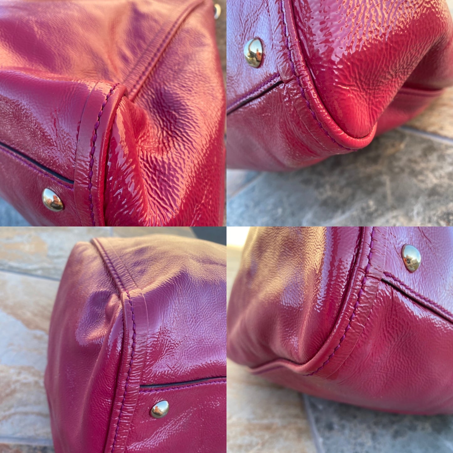 Gucci GG Logo Patent Leather Soho Shoulder Bag