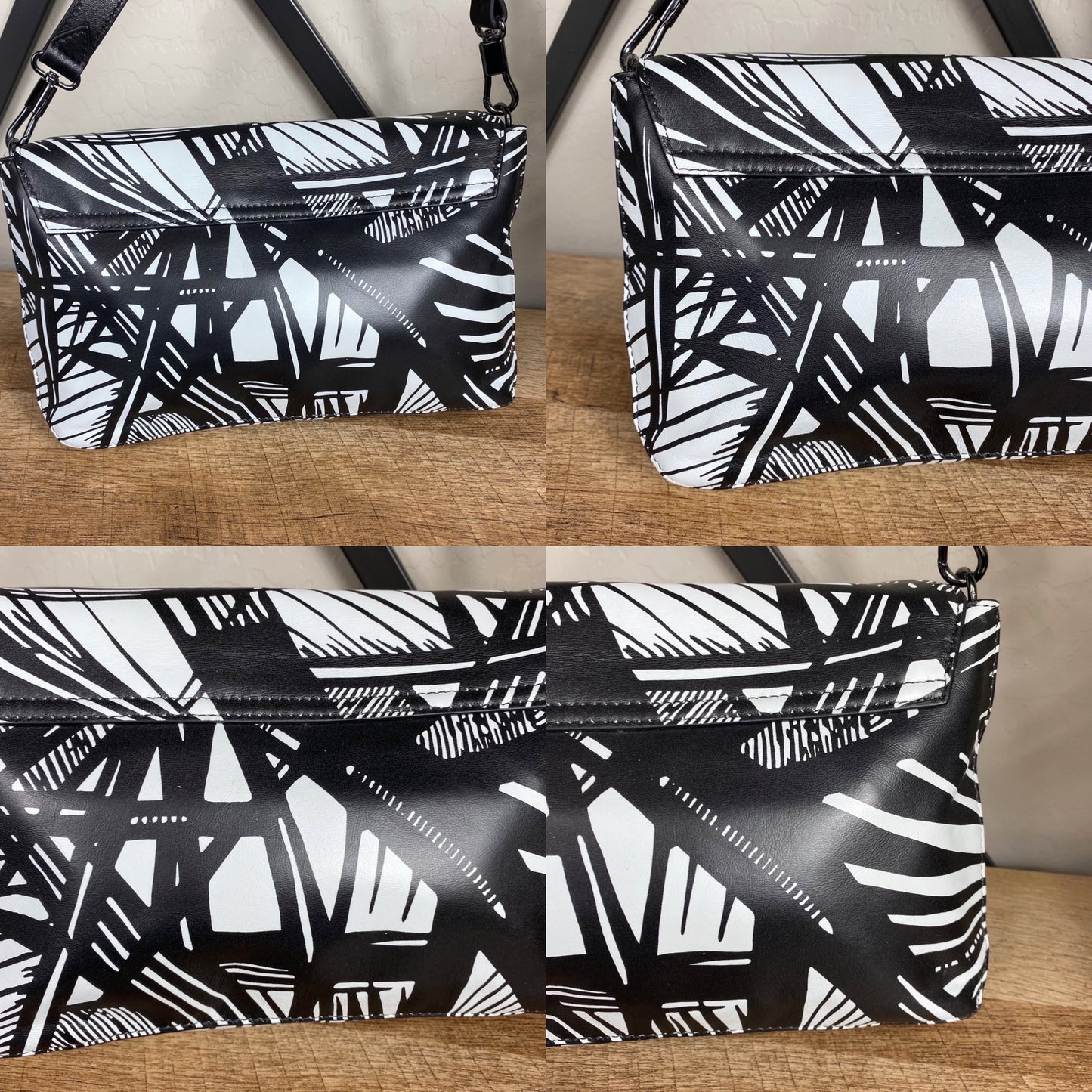 Elizabeth and James Lambskin Palm Leaf Crossbody Bag